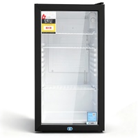 Devanti 78L Bar Fridge Glass Door Mini Fridge Countertop Cooler Black