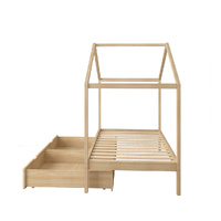  Bed Frame Wooden Single Timber Natural