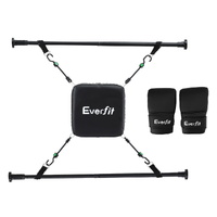 Everfit Doorway Punching Bag Adjustable Apartment Friendly with Boxing Gloves Black