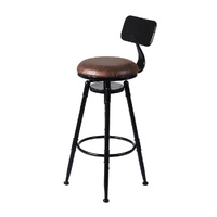  2x Bar Stool Kitchen Wooden PU
