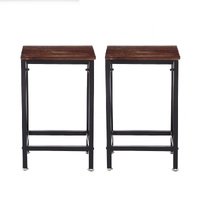  2x Industrial Bar Stools Wooden