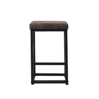  2X Bar Stools PU Leather Metal