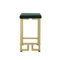  2x Bar Stools Velvet Backless