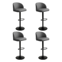 Levede 4x Bar Stool Swivel Gas Lift PU Leather Grey