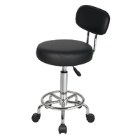 Levede Swivel Office Chair Round Rolling Stools PU Leather Height Adjustable