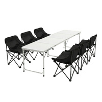 Weisshorn 7pc Camping Table Chair Set Outdoor Folding Aluminium Portable Picnic