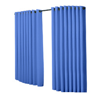 2x Blockout Curtains Panels 3 Layers Blue CD1003-300X230-GY