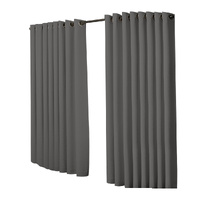 2x Blockout Curtains Panels 3 Layers Charcoal CD1003-300X230-GY