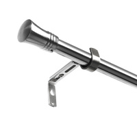 Marlow Satin Nickel Curtain Rod Steel Quiet Rail Pole Pommel Set Adjustable
