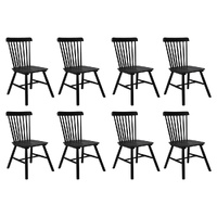 Levede 8x Dining Chairs Kitchen Winsor Black