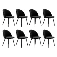 Levede 8x Dining Chairs Kitchen Cafe Black