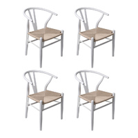 Levede 4x Dining Chairs Wooden Hans White