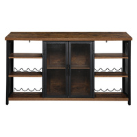  Bar Cabinet Buffet Sideboard Walnut