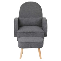 Levede Fleece Rocking Chair with footstool