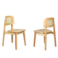 Levede 2x Rattan Dining Chair Wooden Kitchen Chair