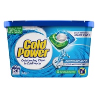 Cold Power Advanced Clean x 26 Laundry Detergent Capsules