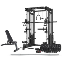CORTEX SM-25 6-in-1 Power Rack with Smith & Cable Machine + BN6 Bench + 130kg Olympic Weight Plate & Barbell Package
