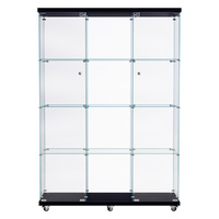 Stacked 169cm Tall Glass Display Cabinet 4 Tier