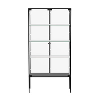 Stacked Glass Display Cabinet Steel 4 Tier 160cm