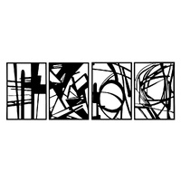 Yezi Metal Wall Art 4Pcs Abstract Minimalist Line Decor