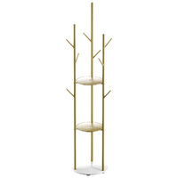 Coat Rack Clothes Stand 8 Hook Organizer Gold