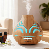 Devanti Ultrasonic Aroma Diffuser Aromatherapy 400ml LED Lights Iron Humidifier Forest Light wood grain