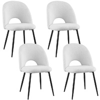 1 Set of 4 Artiss Dining Chair Boucle Sherpa