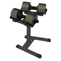Powertrain Eon Dial-Up 90KG Adjustable Dumbbells Pair with Stand  - Green