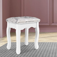 Dressing Table Stool Velvet White