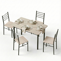 Artiss Dining Table and Chairs Set of 5 Compact Kitchen Furniture Modern Oak