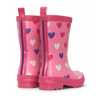  Shiny Kids Rain Boots | Scattered Hearts size 8