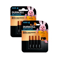 2x Duracell Optimum AAA Batteries 4pk