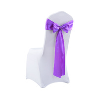 50x Satin Chair Sashes Cloth Cover Wedding Lavender