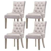Artiss Dining Chairs Set of 4 Linen French Provincial Beige