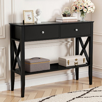 Artiss Console Table 2 Drawers 100CM Black