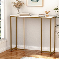 Artiss Console Table Marble Effect White&Gold