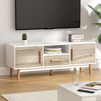 Wooden Entertainment Unit - White & Wood