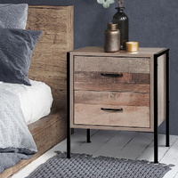 Bedside Table 2 Drawers - BARNLY