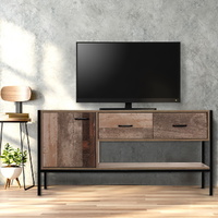 Reidsville TV Stand Entertainment Unit Storage Cabinet Industrial Rustic Wooden 120cm