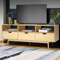 Newburgh Wooden Scandinavian Entertainment Unit - Natural