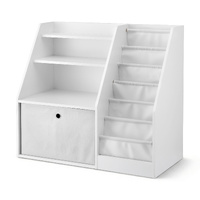 Keezi Kids Bookshelf Children Bookcase Organizer Storage Rack Display Drawer White