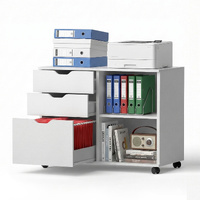 Artiss 3 Drawer Mobile Filing Cabinet Printer Stand Cabinet Home Office Storage White
