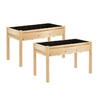 Green Fingers Raised Garden Bed 2x Elevated 120x60x80cm Wooden Planter Box Container