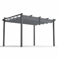 Instahut Gazebo Outdoor Garden Pergola Aluminium Frame Adjustable Canopy 3x4m Grey