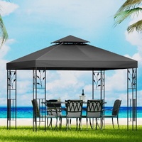 Gazebo 3x3m Marquee Outdoor Wedding Party Event Tent Home Iron Art Shade Grey
