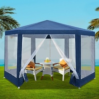 Gazebo 2x2m Marquee Wedding Party Tent Outdoor Camping Mesh Wall Canopy Shade Gazebos Navy