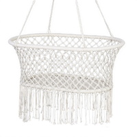 Gardeon Hammock Chair Cotton Swing Chair Outdoor Indoor Cream