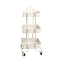  3 Tiers Kitchen Trolley Cart White
