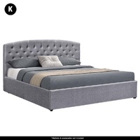 Fabric Gas Lift Storage Bed Frame with Headboard