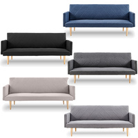 Carney 3-Seater Faux Linen Sofa Bed Couch